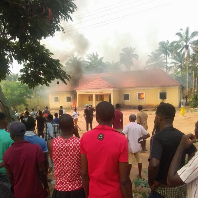 Tension as Youths Burn Down Police Station In Imo