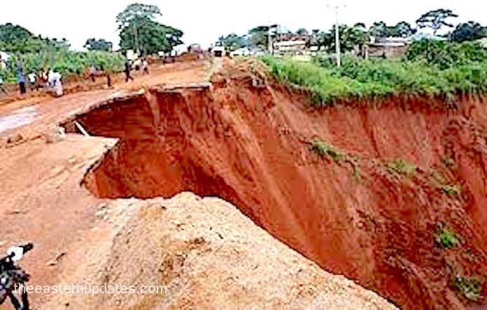 Anambra Erosion Cuts Off Key Road To Commissioner’s Hometown