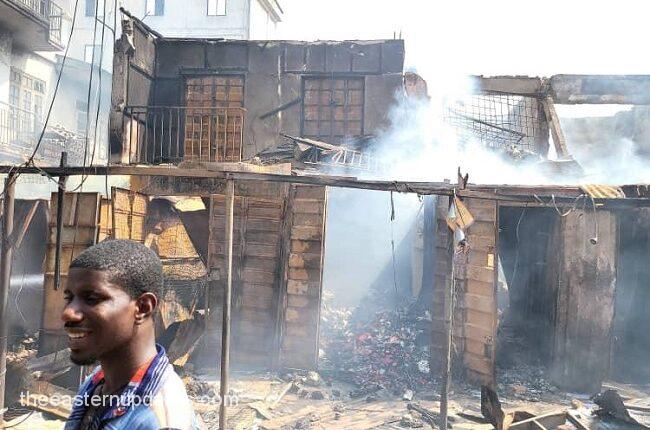 One-Storey Building Office Apartment Burnt In Onitsha