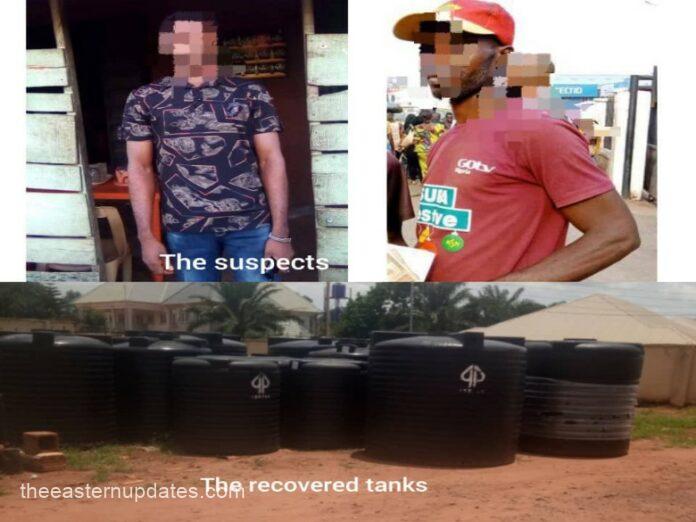 Two Arrested By Enugu Police For Stealing 26 Water Tanks