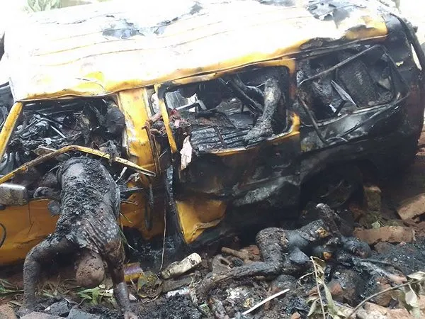 Driver, 2 Passengers Burnt To Ashes In Anambra Accident