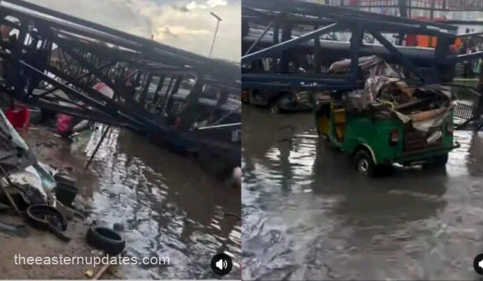 Passengers Feared Dead, As Billboard Falls On Tricycles In Abia