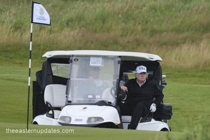 Trump Plays Golf In Scotland While Protesters Decry His Visit