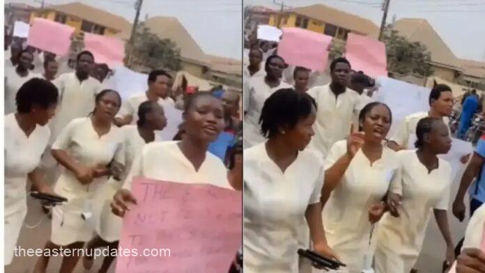 UNIZIK Nursing Students Protest Fee Hike Of Over 500%