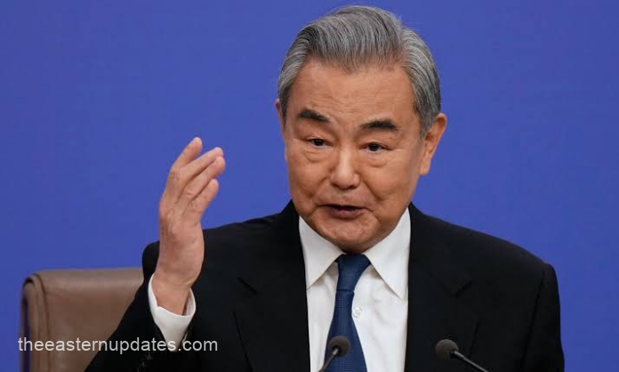 Chinese and Iranian officials discussing regional diplomacy and the Iran war